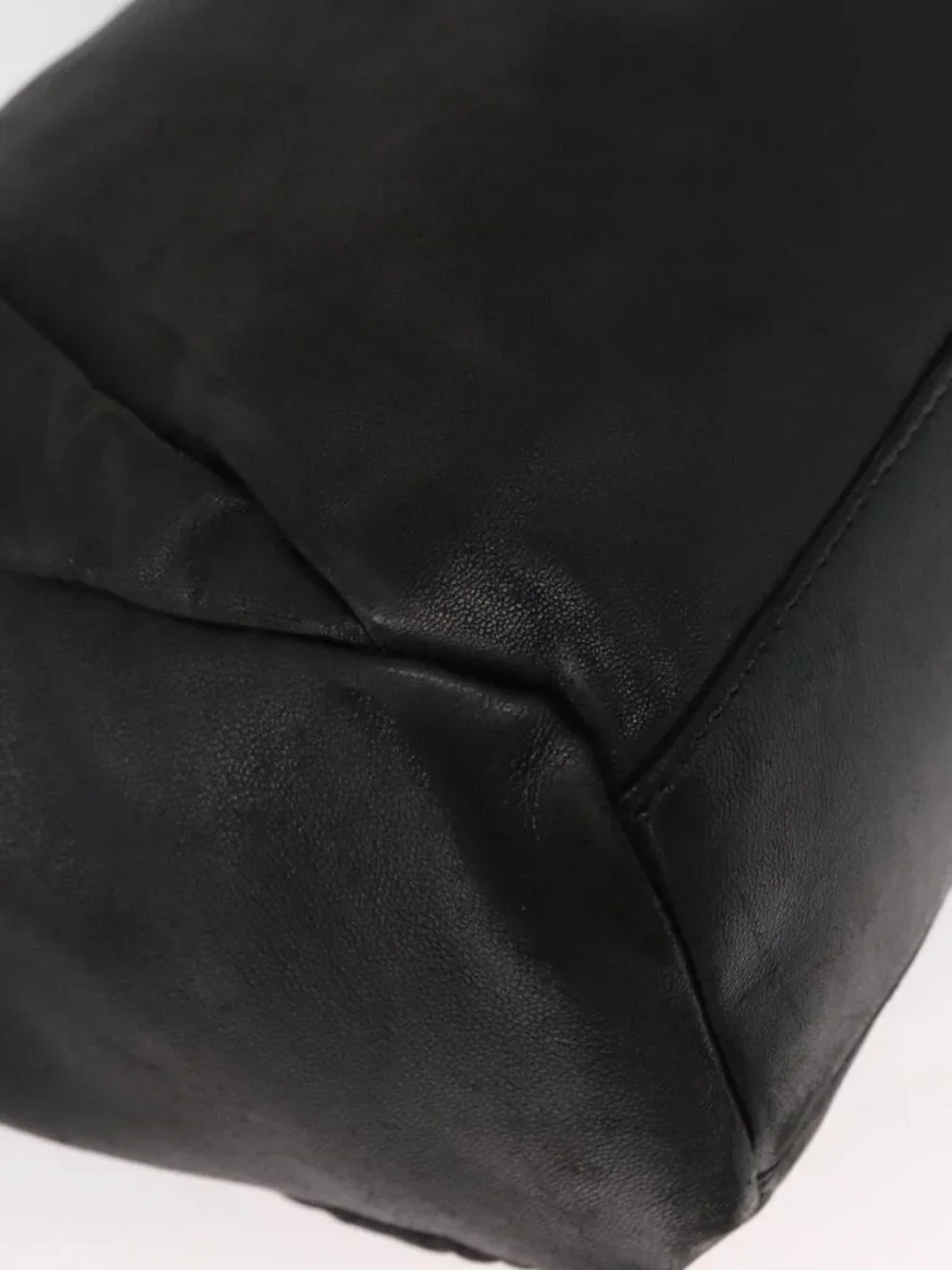 Salvatore Ferragamo Tote Bag Leather Black Gold Auth BA9720
